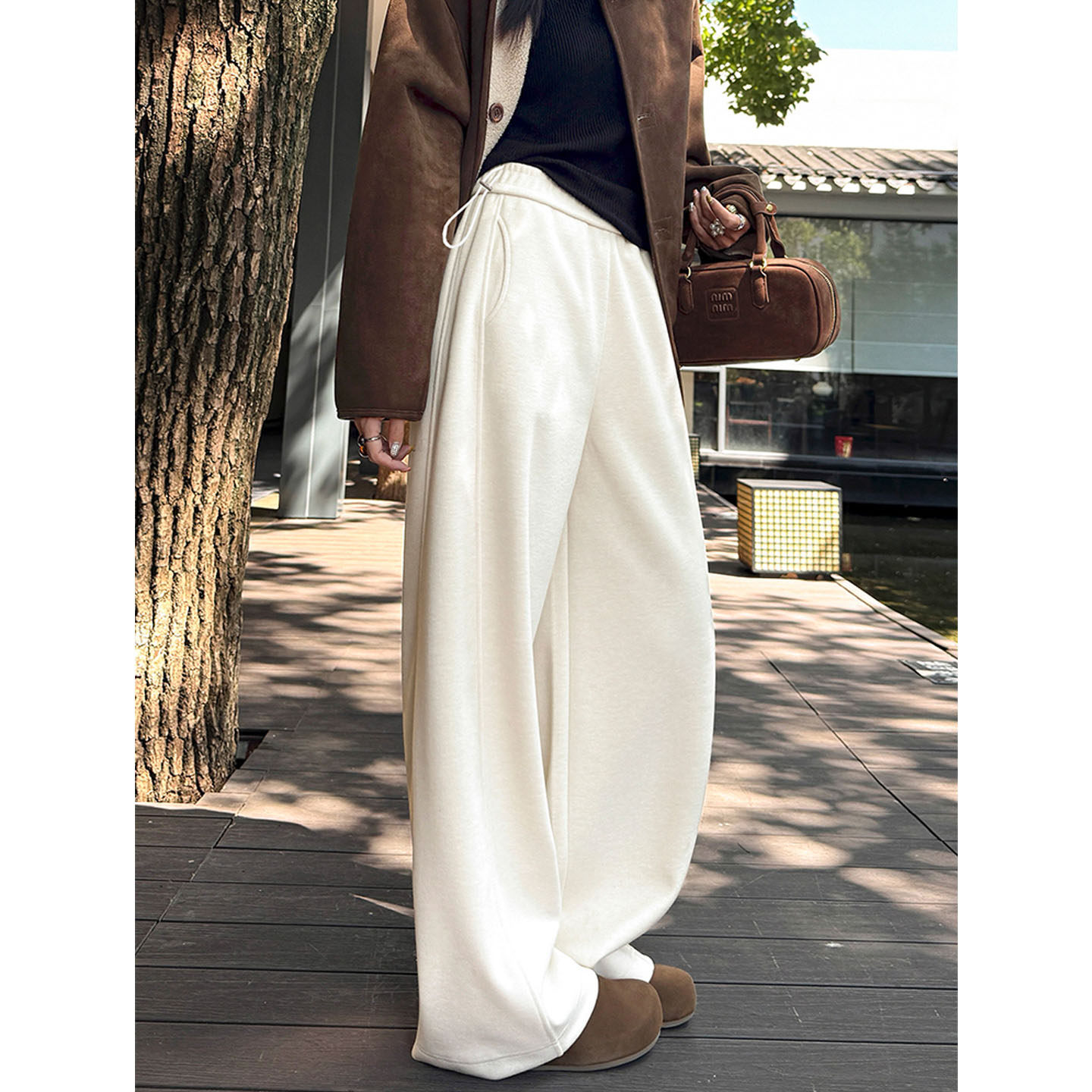 无托腹孕妇阔腿裤子冬季加绒2025新款外穿宽松显瘦休闲直筒弯刀裤,淘宝优惠券,粉丝福利购,淘宝优惠卷