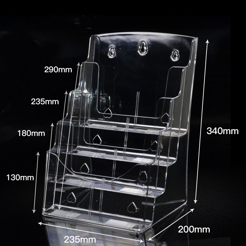 A4宣传架亚克力资料架桌面展示架A5单页架宣传单展架透明书刊架A6杂志架折页架宣传册收纳传单架彩页本 - 图0