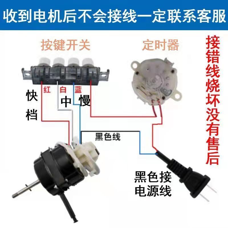 适配艾美特美的小米电风扇电机落地扇台扇马达纯铜线带摇头电机头 - 图1