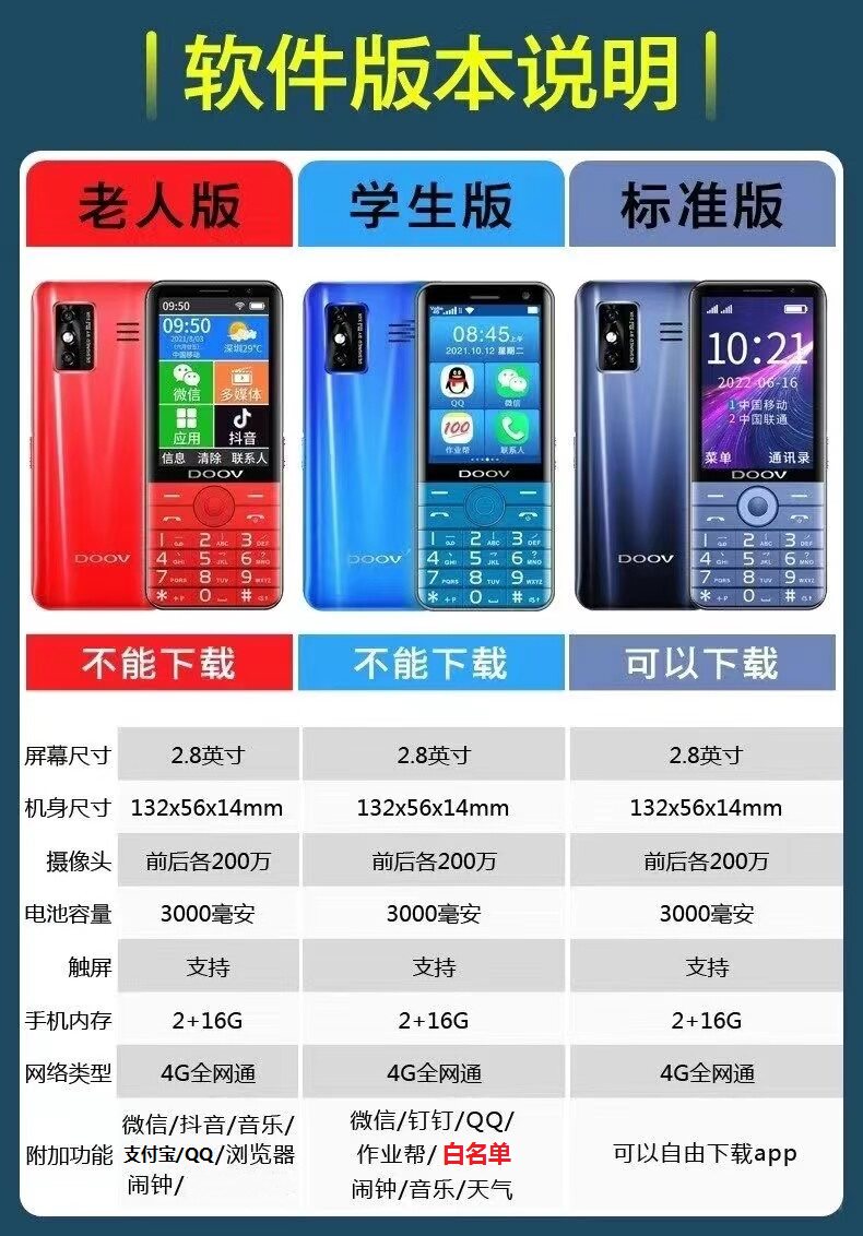 5g卡朵唯r17按键触屏智能4g直板 和瀛数码手机