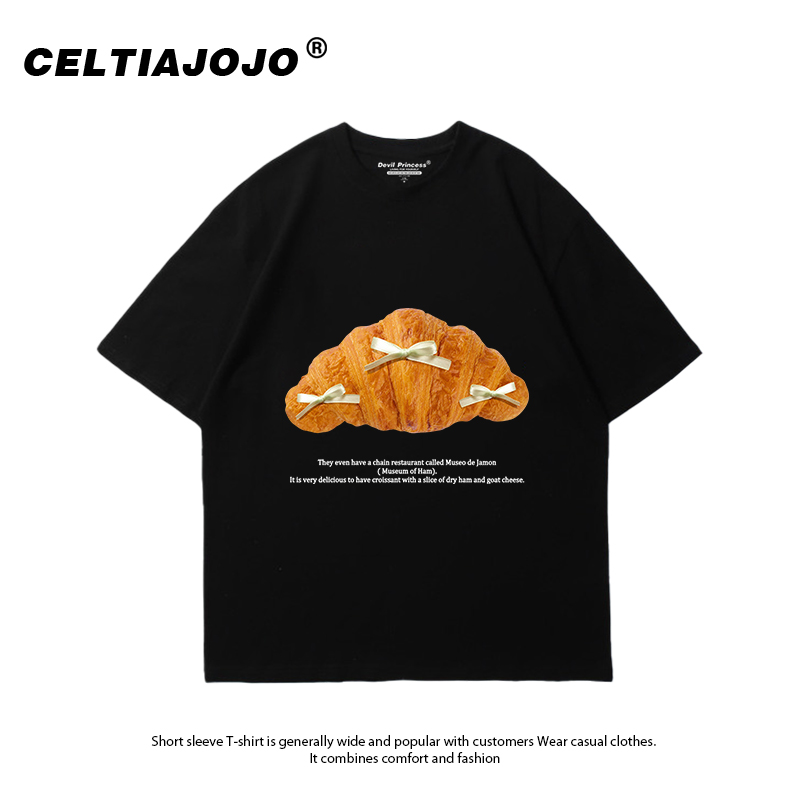 ins风宽松韩系小众别致夏季新款纯棉白色短袖t恤女chic休闲半袖潮 - 图0