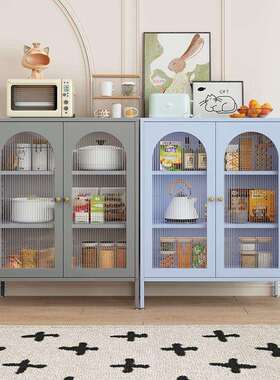 爆款铁艺餐边柜带抽屉铁皮收纳柜家用厨房多功能置物架多