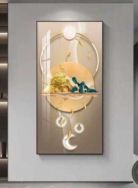 玄关装饰画轻奢现代福禄满堂玄关装饰画大气挂画正对门走廊过道壁