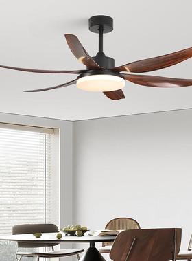 美式风扇灯复古胡桃木色吊扇灯大风力家用吸顶电风扇吊灯
