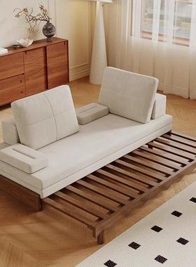 多功能白蜡木全实木沙发床沙发折叠科技两用客厅小户型伸缩双人床