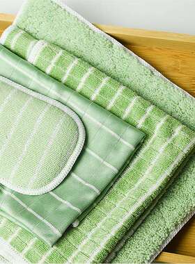 10件套清洁布丝瓜络海绵块组合不易掉毛竹纤维套装厨房家居百洁布