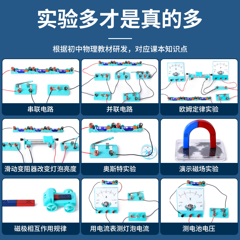 电学实验箱初三物理电磁学实验器材全套九年级电路实验盒滑动变阻器人教版九上电磁铁中考初中物理实验电箱 - 图3