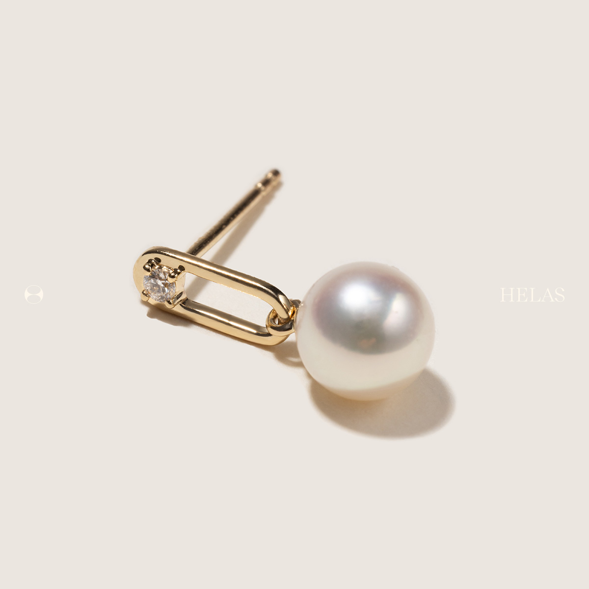 HELAS赫拉高亮Akoya海水珍珠耳环9K金培育钻环形钻光珍珠耳环耳坠,淘宝优惠券,粉丝福利购,淘宝优惠卷