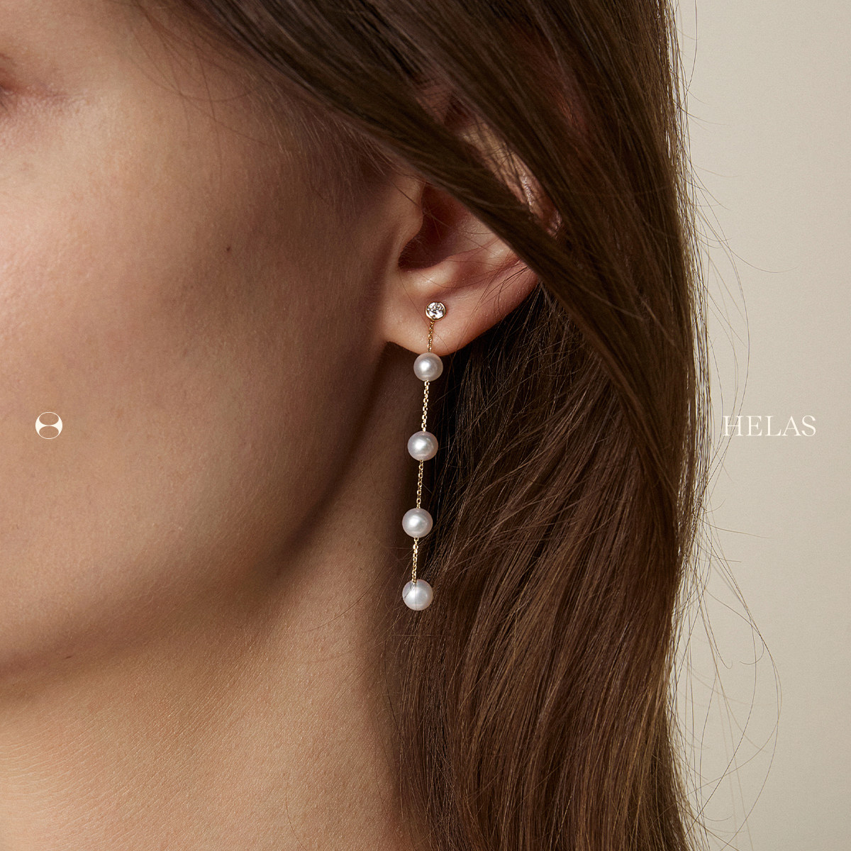 HELAS赫拉流动系列有核淡水珍珠耳环14K金耳饰培育钻耳坠多戴耳链,淘宝优惠券,粉丝福利购,淘宝优惠卷