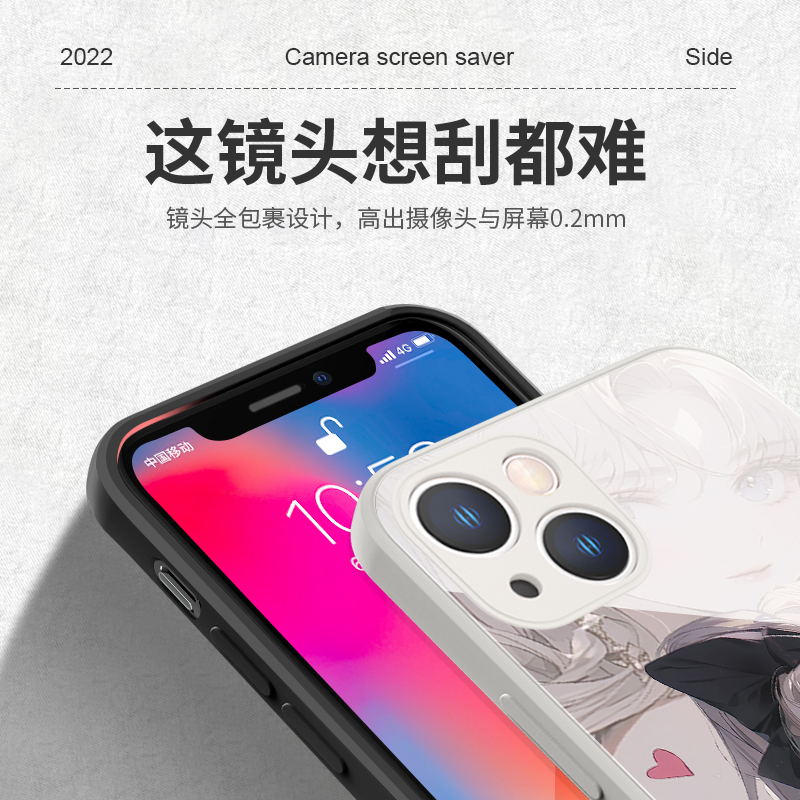 苹果15pro美少女战士适用苹果12mini手机壳高级感iPhone13Promax卡通14Pro可爱11Pro新款xr镜面xsmax玻璃8硬7