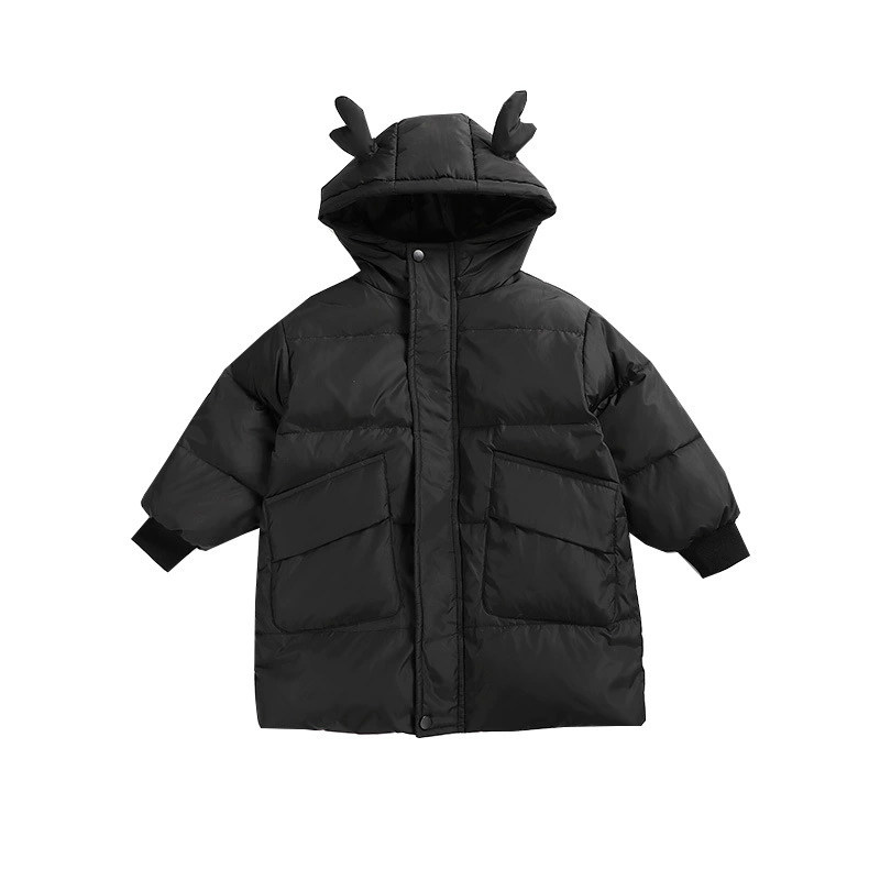 女童秋纯色棉服外套2026新款龙角长款连帽棉服女孩加厚保暖棉外套,淘宝优惠券,粉丝福利购,淘宝优惠卷
