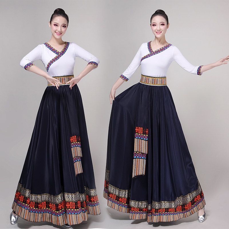 藏族大摆裙练功半身广场舞女表演服 卓思蔻民族服装/舞台装