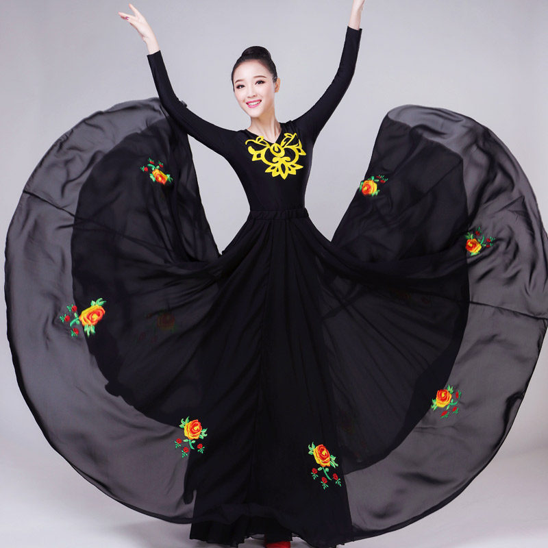 新疆舞蹈表演演出服装连衣练功服 卓思蔻民族服装/舞台装