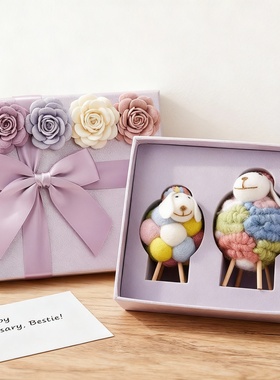 手工小马毛绒摆件高档礼盒装