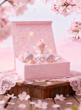 粉色小天使蕾丝LED灯串摆件