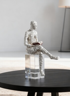 创意文字人形大理石雕塑摆件