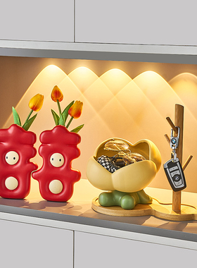 入户进门玄关钥匙收纳摆件家居装饰品客厅创意放钥匙收纳盒置物架