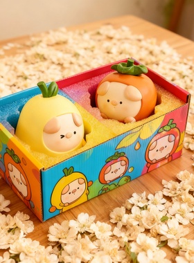 可爱水果小猪毛绒钥匙扣挂件