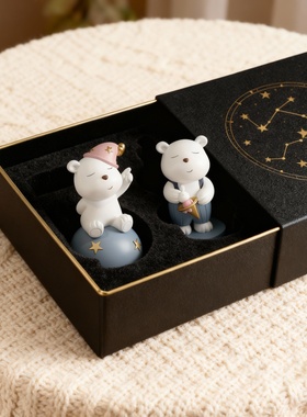 可爱卡通小熊公仔摆件礼盒装