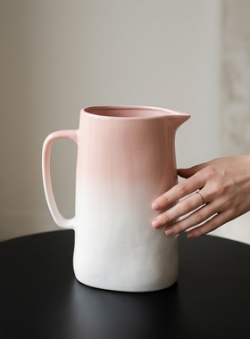 渐变陶瓷大容量咖啡水壶摆件