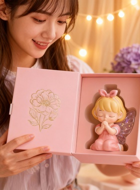 粉色小天使树脂摆件女孩礼物