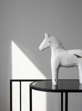 手工木雕小马桌面摆件