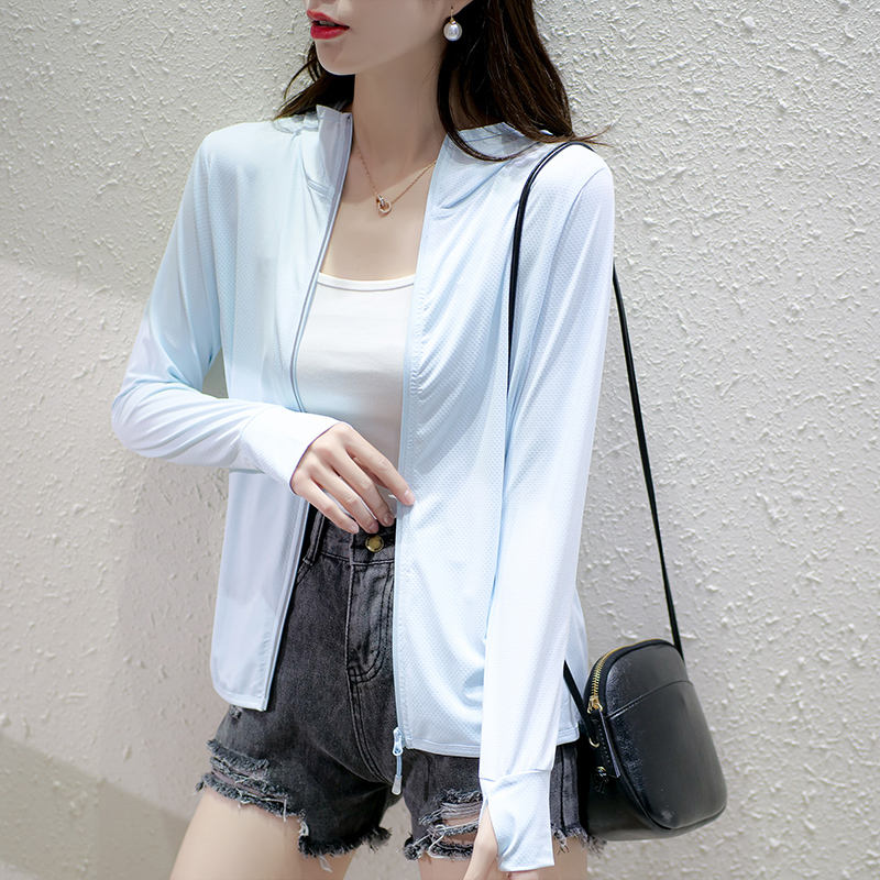 冰丝防晒衣女2021新款夏季防紫外线透气皮肤衣长袖薄款男士防晒服高清大图