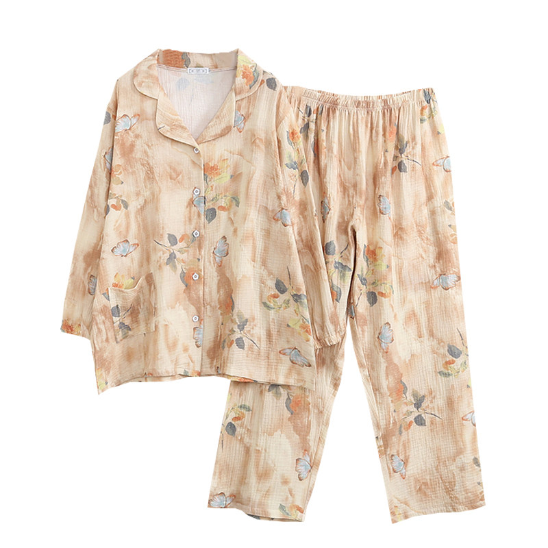 胖mm大码高级感睡衣2026新款春秋纯棉月子服翻领开衫200斤家居服,淘宝优惠券,粉丝福利购,淘宝优惠卷