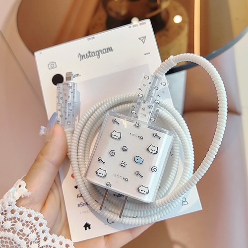 适用于苹果16/15/14/13/12/11充电器保护套20w快充数据线保护套 - 图1