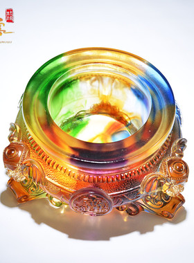 千云琉璃招财聚宝盆桌面开业礼品