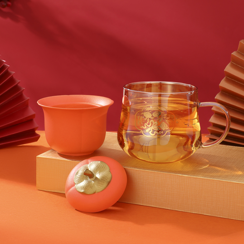 上新了故宫柿柿如意玻璃泡茶杯茶水分离办公杯爸爸男女友生日礼物,淘宝优惠券,粉丝福利购,淘宝优惠卷