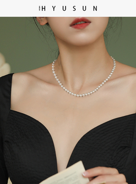 法式轻奢小众施家珍珠锁骨项链
