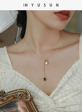 14K包金天然珍珠小众设计锁骨链