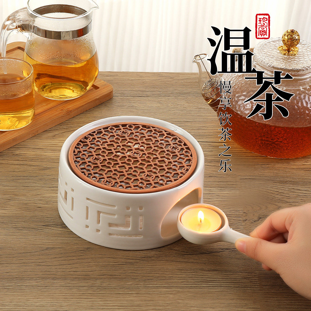 蜡烛煮茶温茶炉酒店餐厅家用陶瓷底座加热保温暖茶炉玻璃水果花茶,淘宝优惠券,粉丝福利购,淘宝优惠卷