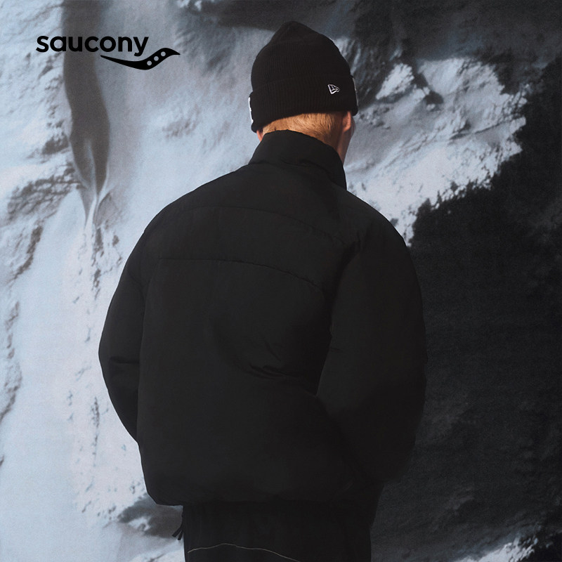 Saucony索康尼官方潮座联名 运动休闲宽松高领经典梭织棉服,淘宝优惠券,粉丝福利购,淘宝优惠卷