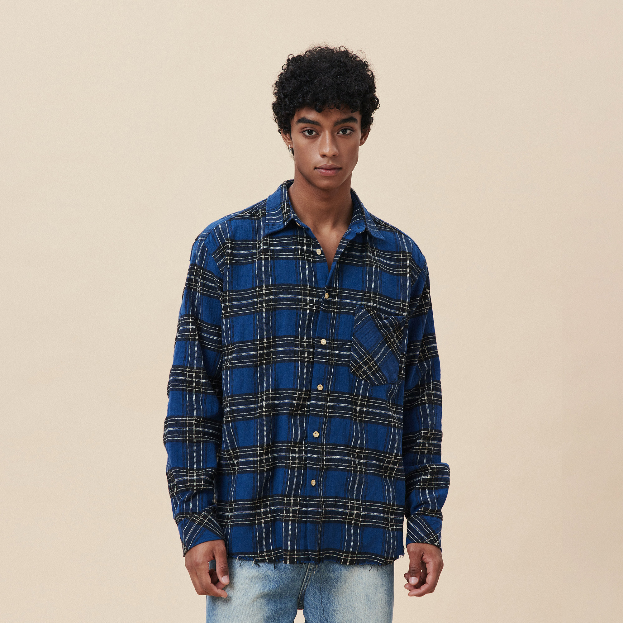 A11SLAVE美式复古百搭格子长袖衬衫外套男女宽松衬衣潮流休闲上衣,淘宝优惠券,粉丝福利购,淘宝优惠卷