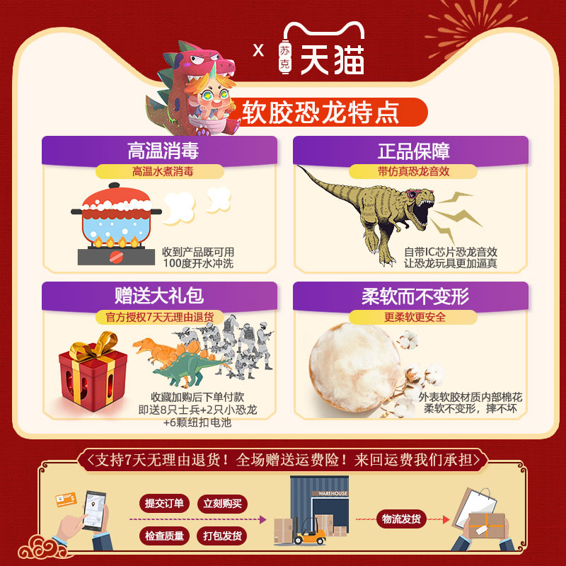 恐龙玩具大号仿真软胶霸王龙动物模型超大塑胶软儿童宝宝3岁6男孩