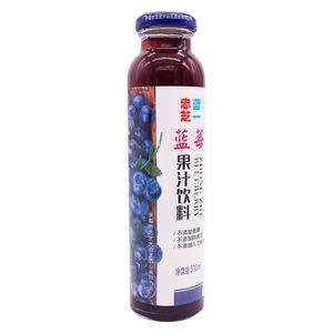蓝莓汁野生蓝莓果汁内含果粒浓度高原汁含量80%忠芝蓝莓饮料