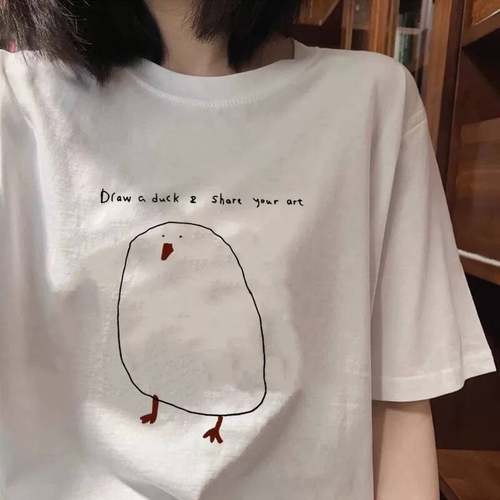 外贸出口尾货清仓捡漏~ 夏季短袖T恤男女士纯棉宽松潮牌半袖上衣 - 图0