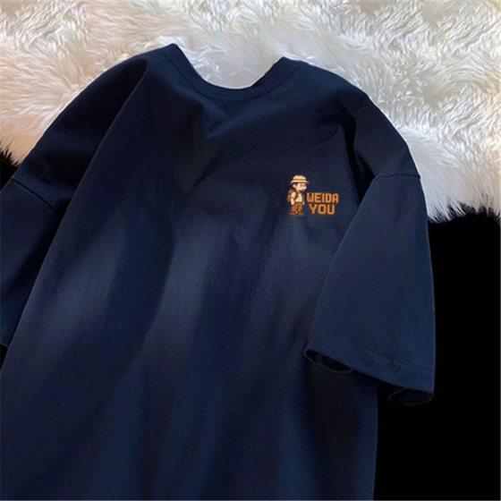 Foreign trade withdrawal of tail goods, clearance and leakage~pure cotton summer short-sleeved T-shirts for men and women, loose half-sleeves, versatile clothes