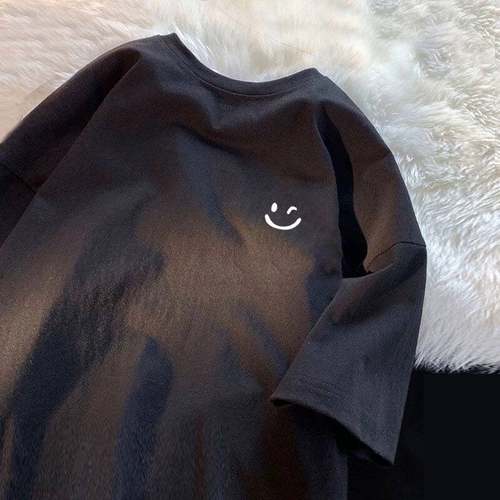 外贸撤回尾货清仓捡漏~纯棉潮牌 夏季短袖T恤男女士纯棉宽松半袖 - 图0