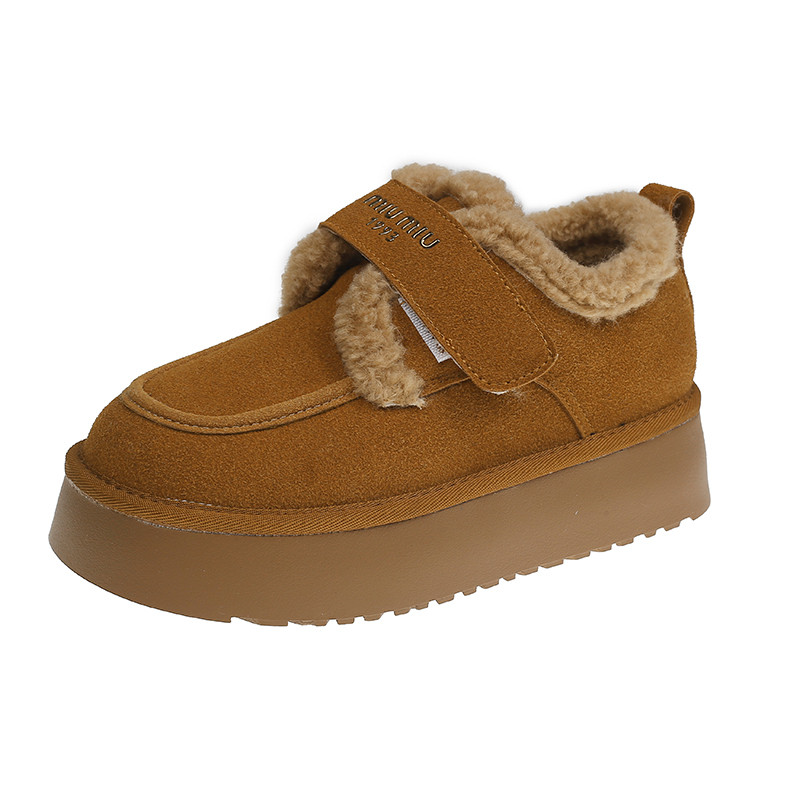 厚底加绒勃肯鞋女春冬2025新款小个子内增高一脚蹬乐福鞋保暖棉鞋,淘宝优惠券,粉丝福利购,淘宝优惠卷