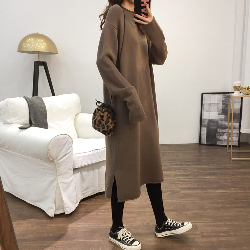 秋装2020年新款女黑色半高领连衣裙 卫茜连衣裙