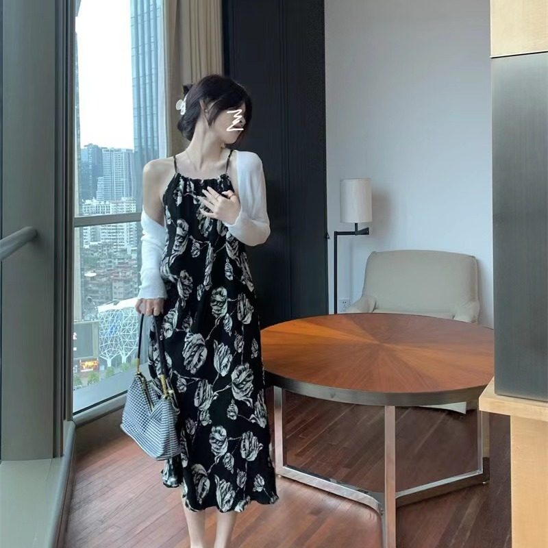 哺乳衣外出款法式显瘦吊带连衣裙 宫适哺乳衣/月子服