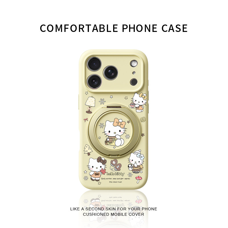 冬日雪花Kitty适用苹果17promax手机壳新款iphone16pro镜头全包15液态硅胶软壳防摔保护套360°旋转支点壳女,淘宝优惠券,粉丝福利购,淘宝优惠卷