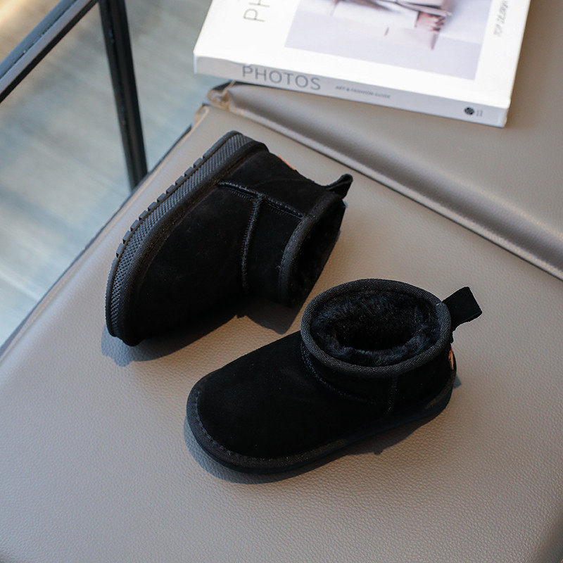 周冬雨同款儿童真皮雪地靴新款女童冬季加绒加厚短靴男童防水棉鞋,淘宝优惠券,粉丝福利购,淘宝优惠卷