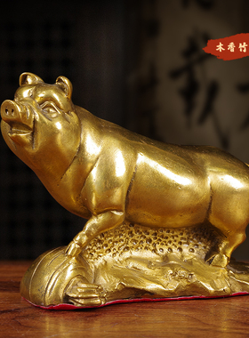 木香黄铜招财简约风客厅摆件