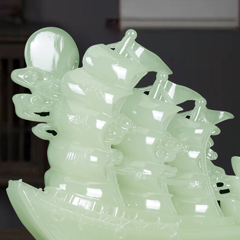 一帆风顺帆船玉石摆件公司办公室乔迁开业礼物桌面客厅玄关装饰品,淘宝优惠券,粉丝福利购,淘宝优惠卷