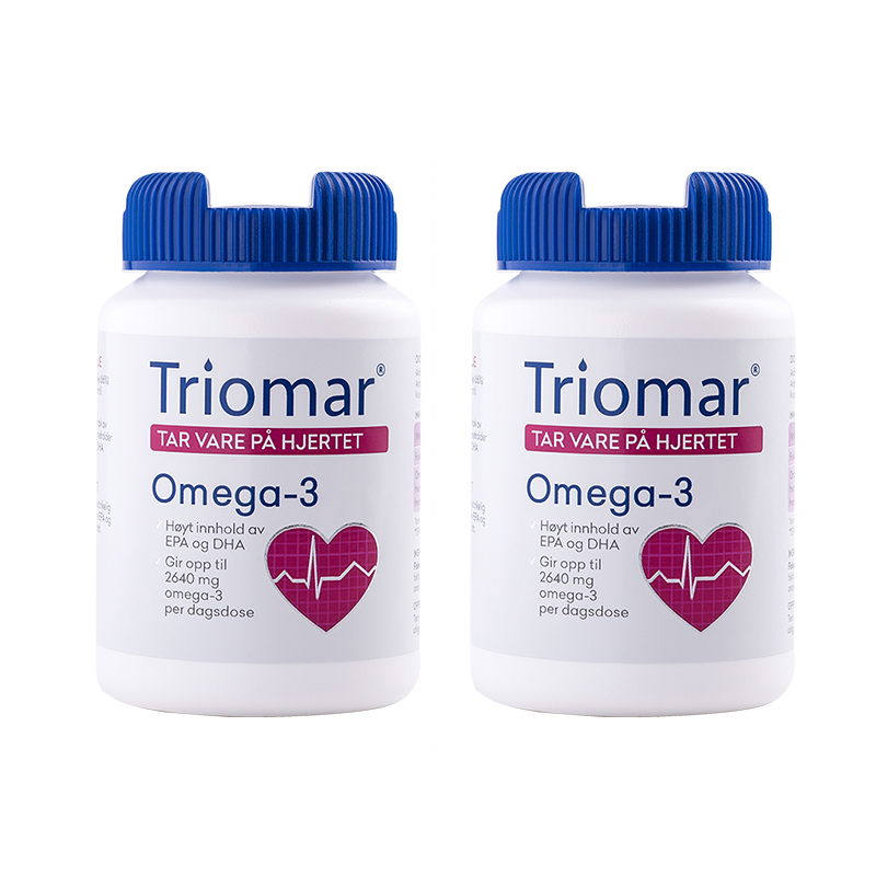 TRIOMAR海外旗舰店挪威Triomar鱼油软胶囊挪威进口中老年心脑血管深海鱼油2盒装3