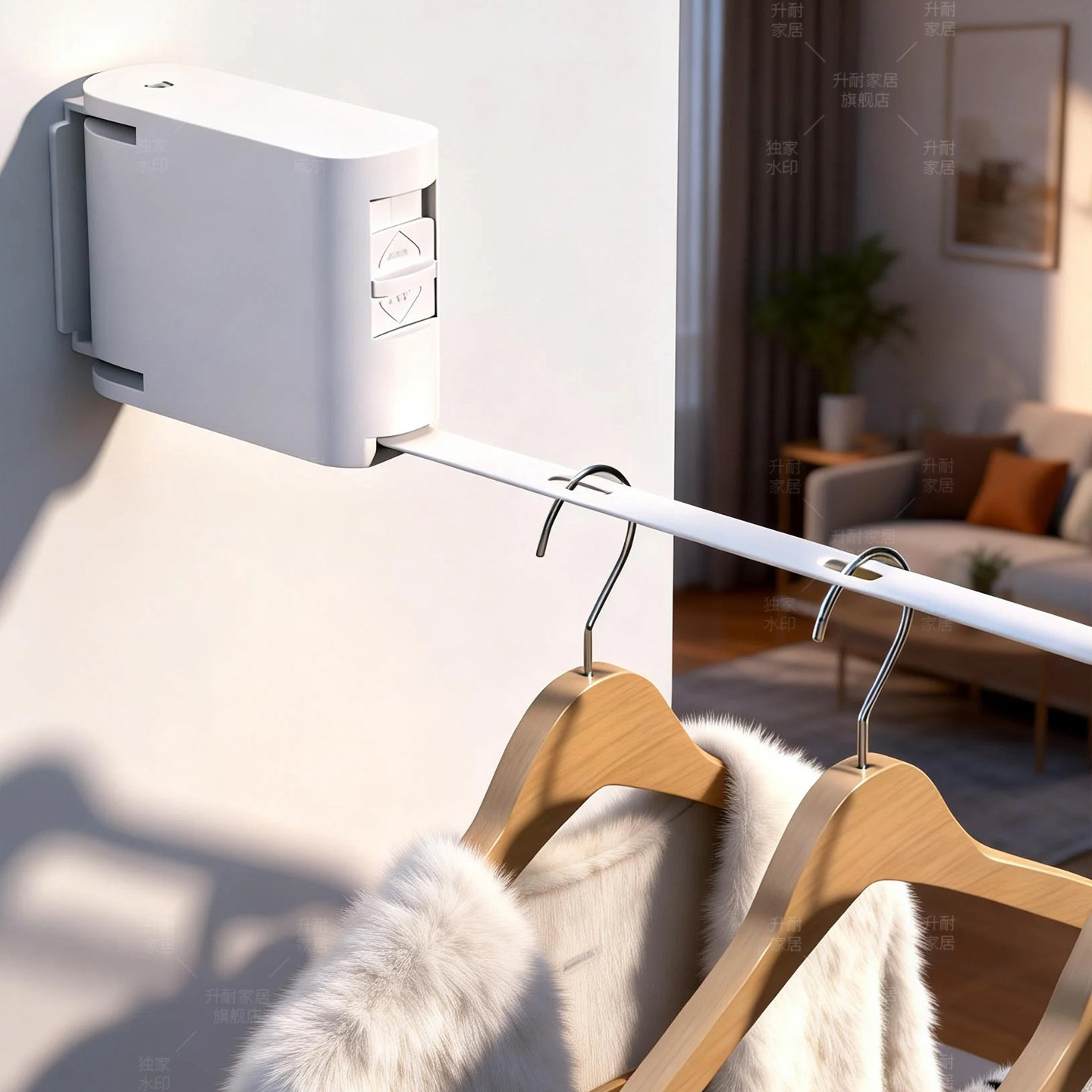 晾衣绳伸缩隐形免打孔阳台室内晒被户外便携晾衣服家用晾衣架神器,淘宝优惠券,粉丝福利购,淘宝优惠卷